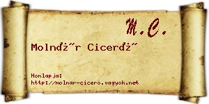 Molnár Ciceró névjegykártya